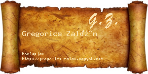 Gregorics Zalán névjegykártya
